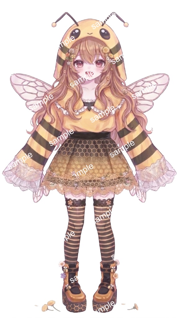 【限定1点】はちみつスマイル!みつばちモチーフの元気っ娘【Vライバーデビューフルセット】