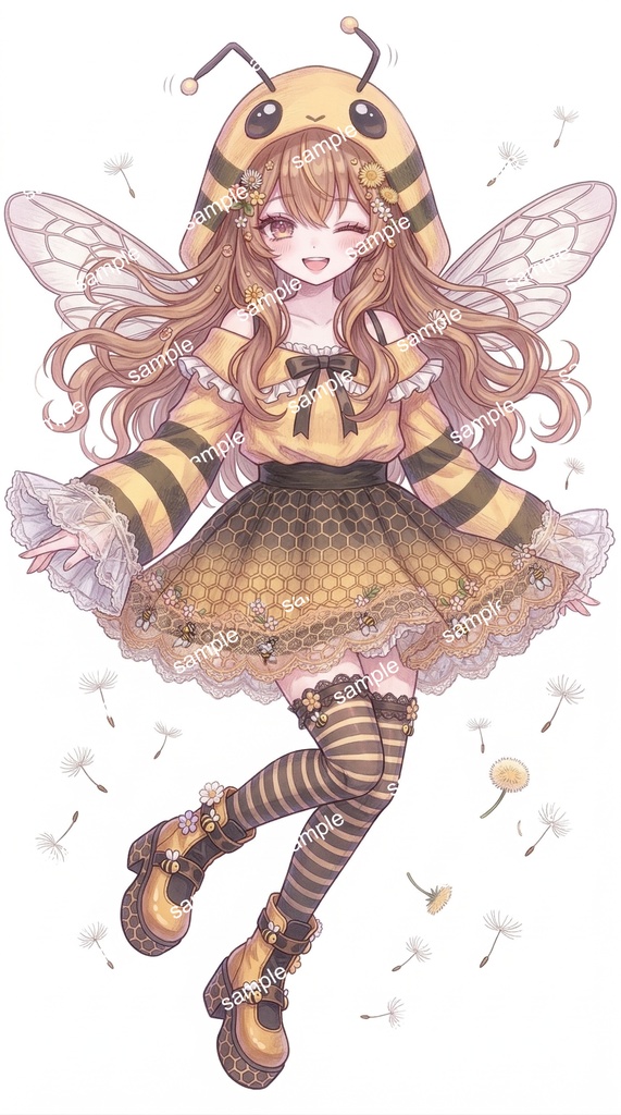 【限定1点】はちみつスマイル!みつばちモチーフの元気っ娘【Vライバーデビューフルセット】