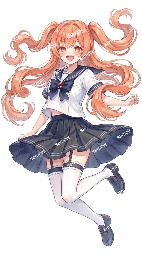 【限定1点】太陽のスマイル!元気いっぱいセーラー服の女の子【Vライバーデビューフルセット】