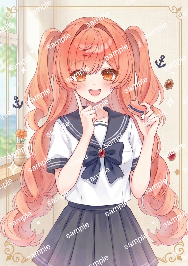 【限定1点】太陽のスマイル!元気いっぱいセーラー服の女の子【Vライバーデビューフルセット】