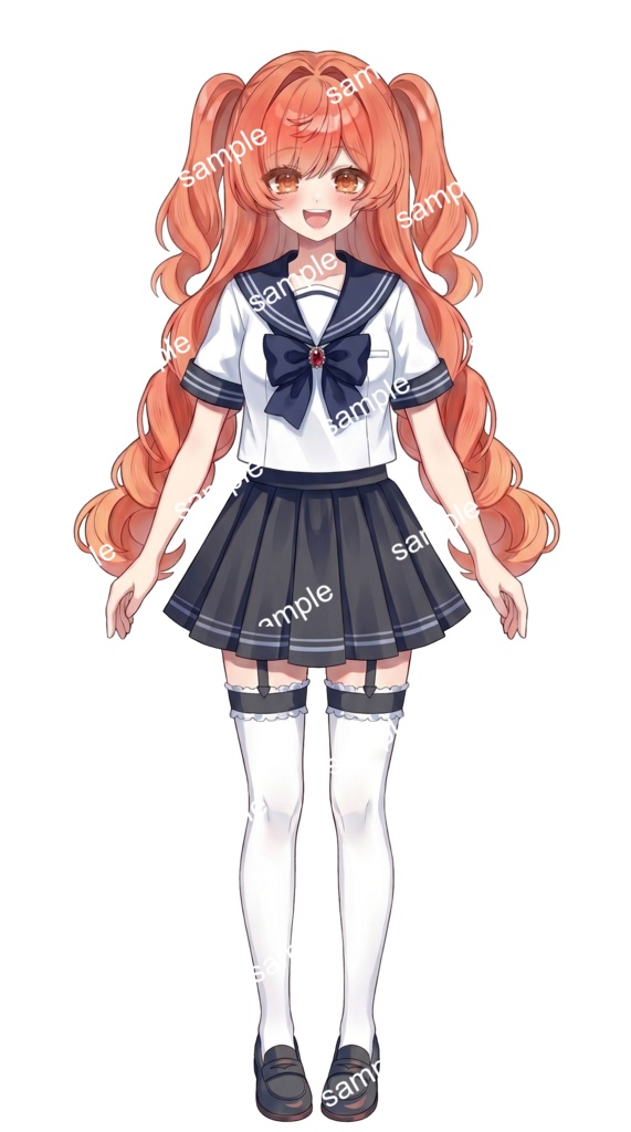 【限定1点】太陽のスマイル!元気いっぱいセーラー服の女の子【Vライバーデビューフルセット】