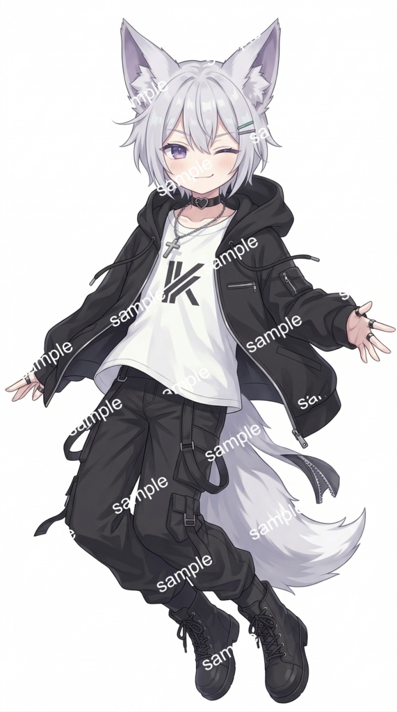 【限定1点】生意気カワイイ!白狼のストリート系男子【Vライバーデビューフルセット】