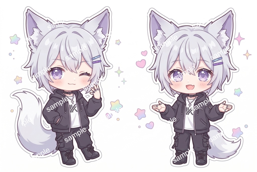 【限定1点】生意気カワイイ!白狼のストリート系男子【Vライバーデビューフルセット】