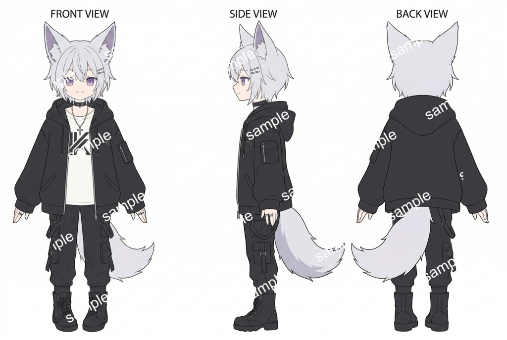 【限定1点】生意気カワイイ!白狼のストリート系男子【Vライバーデビューフルセット】