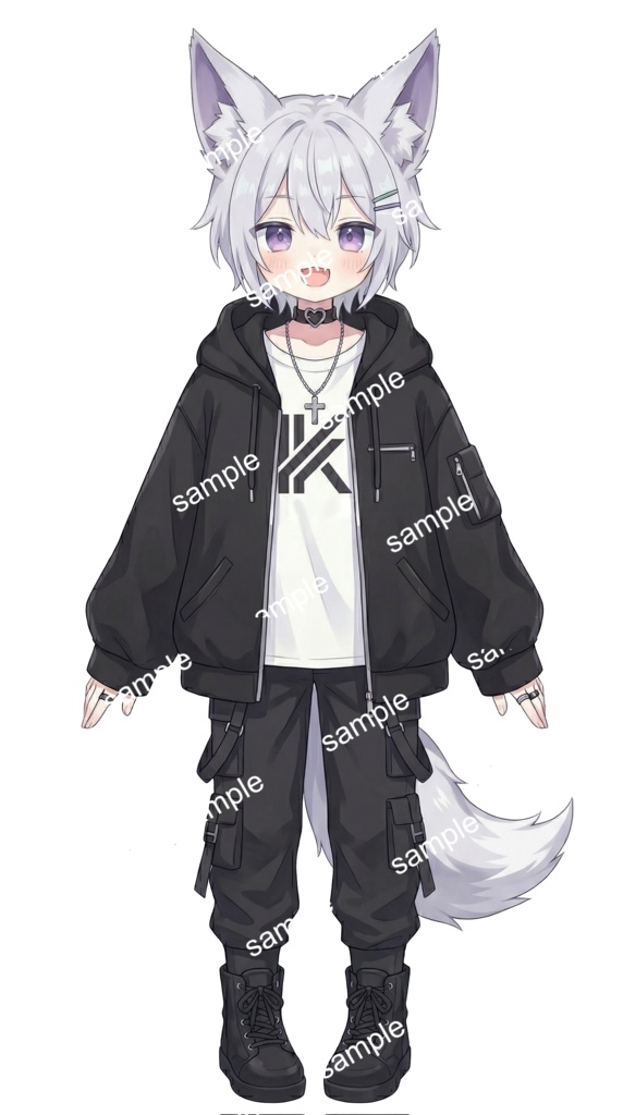 【限定1点】生意気カワイイ!白狼のストリート系男子【Vライバーデビューフルセット】