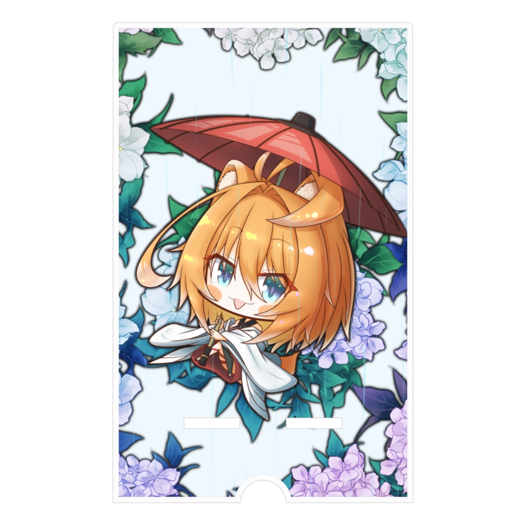 梅雨×紫陽花スマホスタンド【2021年6月イラスト】