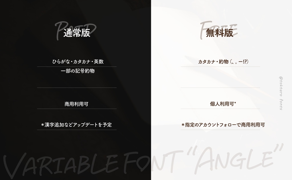 手書きのバリアブルフォント「アングル」