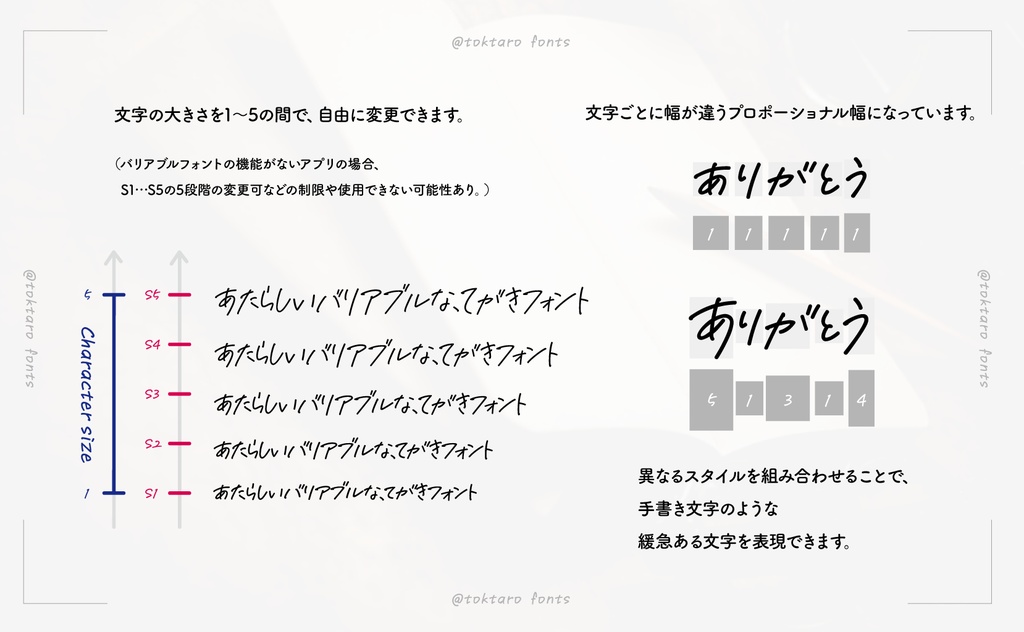 手書きのバリアブルフォント「アングル」