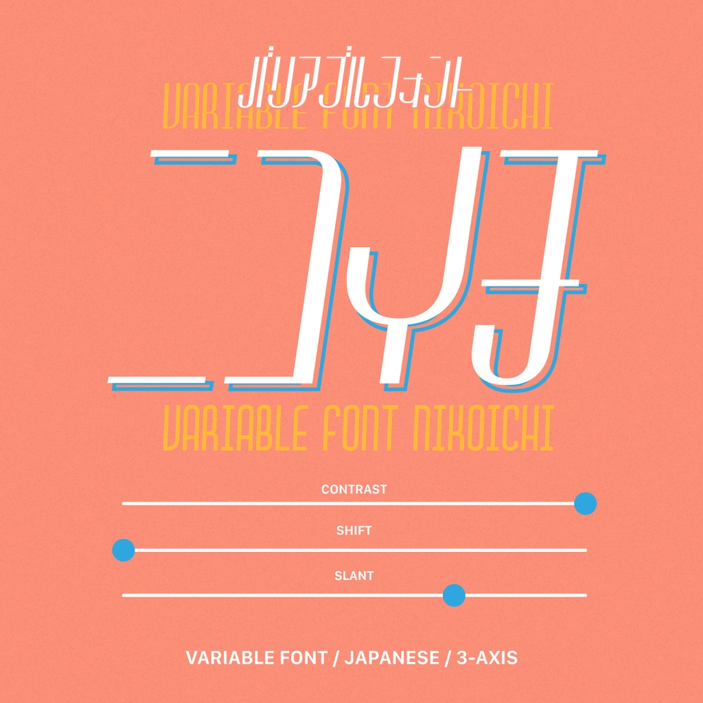3軸のバリアブルフォント「ニコイチ」