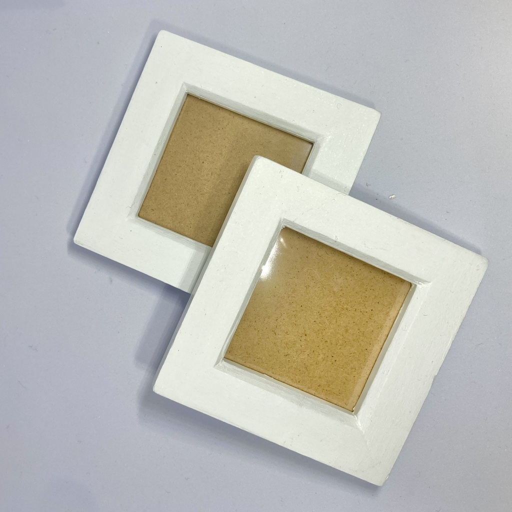 【リメイク】ミニ原画 フレーム 枠 額 額縁 吊り スタンド付 リメイク 白 展示 2点 セット まとめ