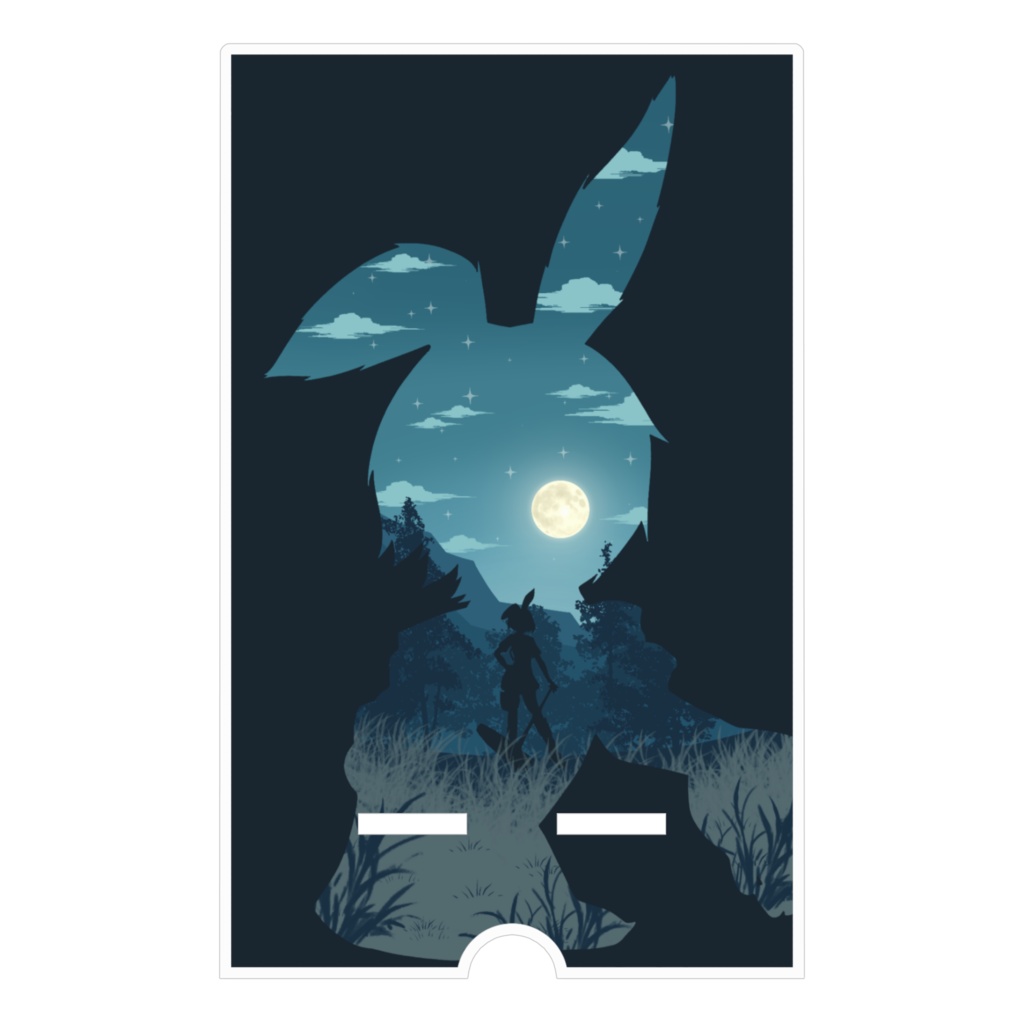 【オリジナル】切り絵風ルナちゃん【スマホスタンド】