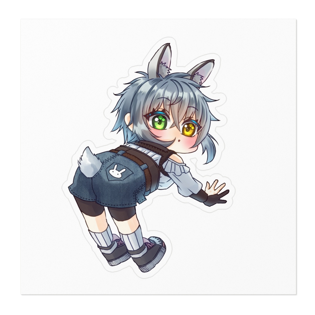 しっぽmee(みー)SDステッカー白&クリア100㎜/160㎜