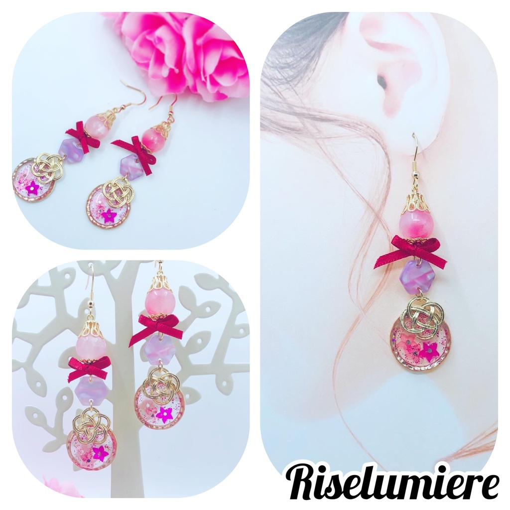 受注休止中 戦国無双 お市イメージ ピアス イヤリング チャーム Riselumiere Booth