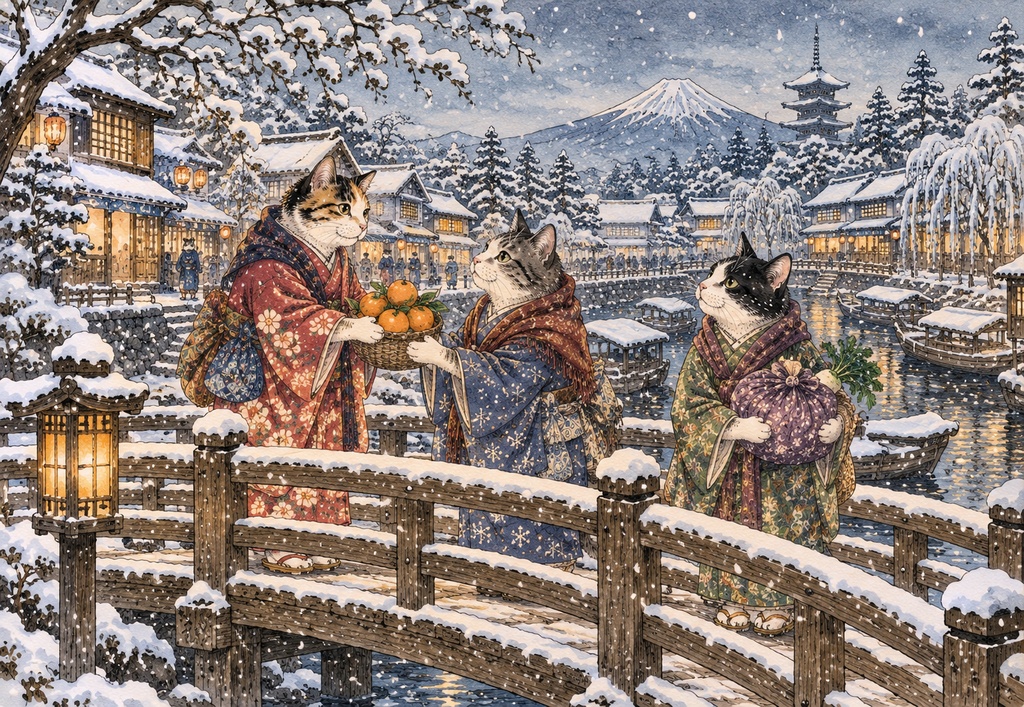 雪の橋でおすそ分け
