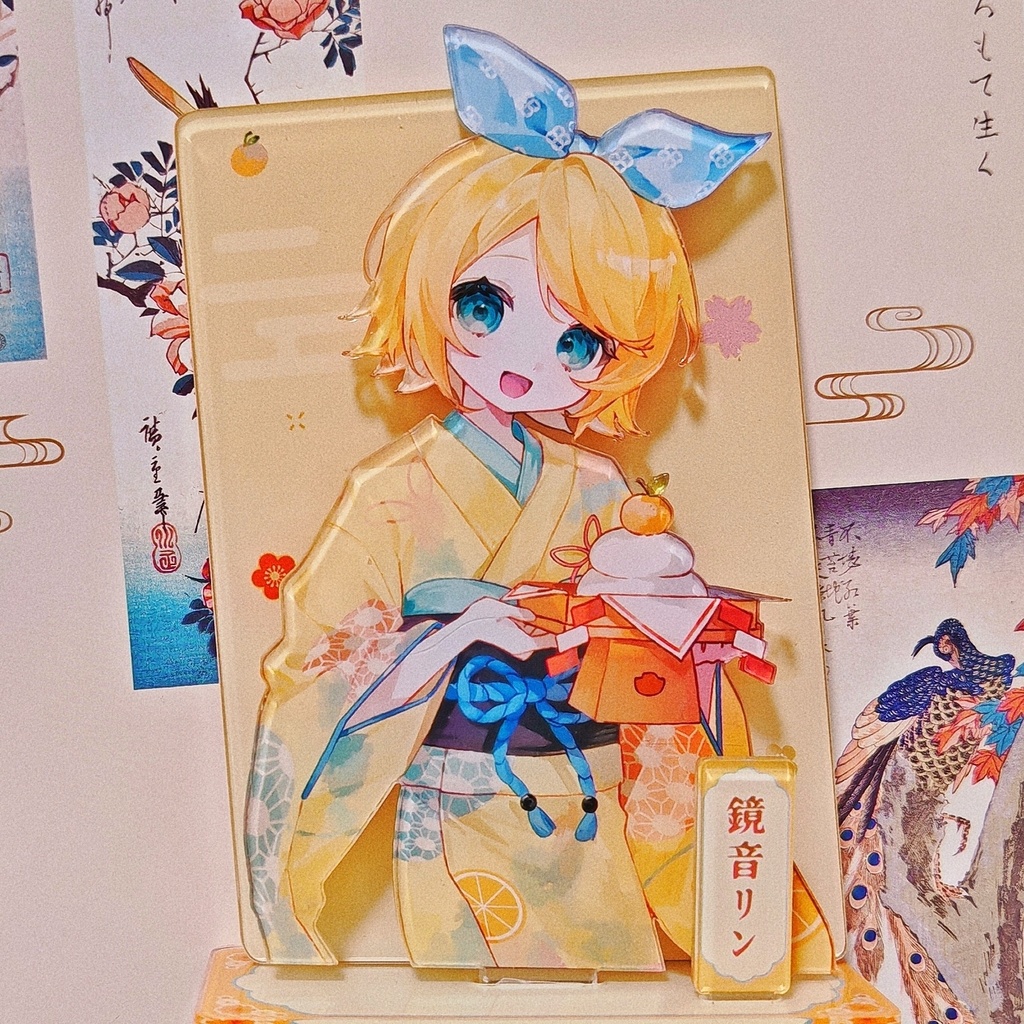 鏡音リン 和風缶バッジ/アクリルスタンド/フォトカード）