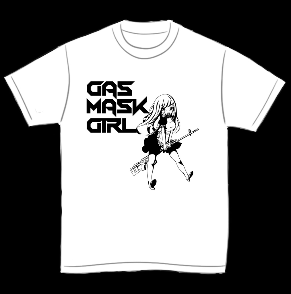 ガスマスク少女Tシャツ白