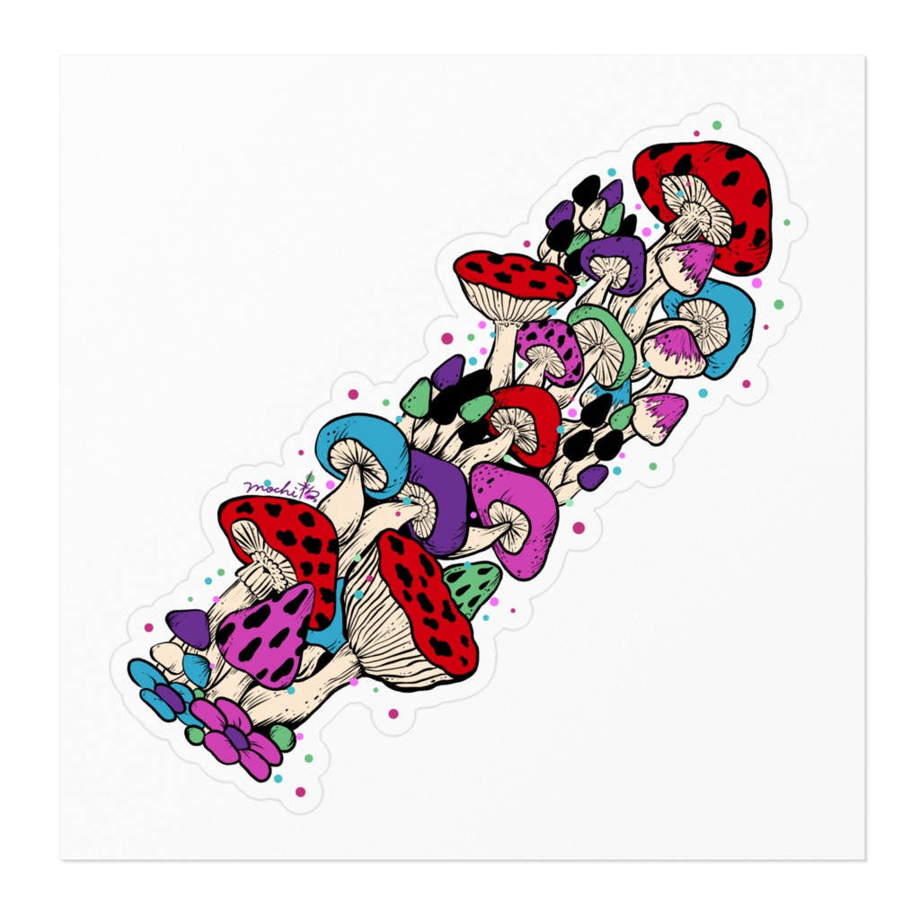 もち粉のきのこステッカー