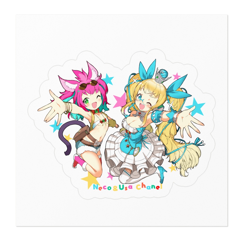 ねこうさ★ステッカー