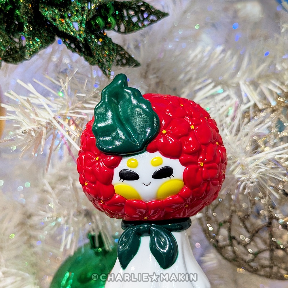 ✨新作✨てるてるハナバナ ★ ソフビ (ポインセチアカラー版)🎄