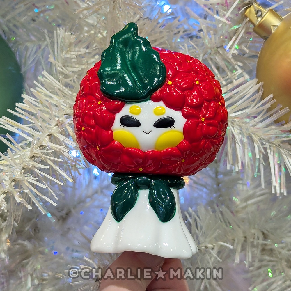 ✨新作✨てるてるハナバナ ★ ソフビ (ポインセチアカラー版)🎄