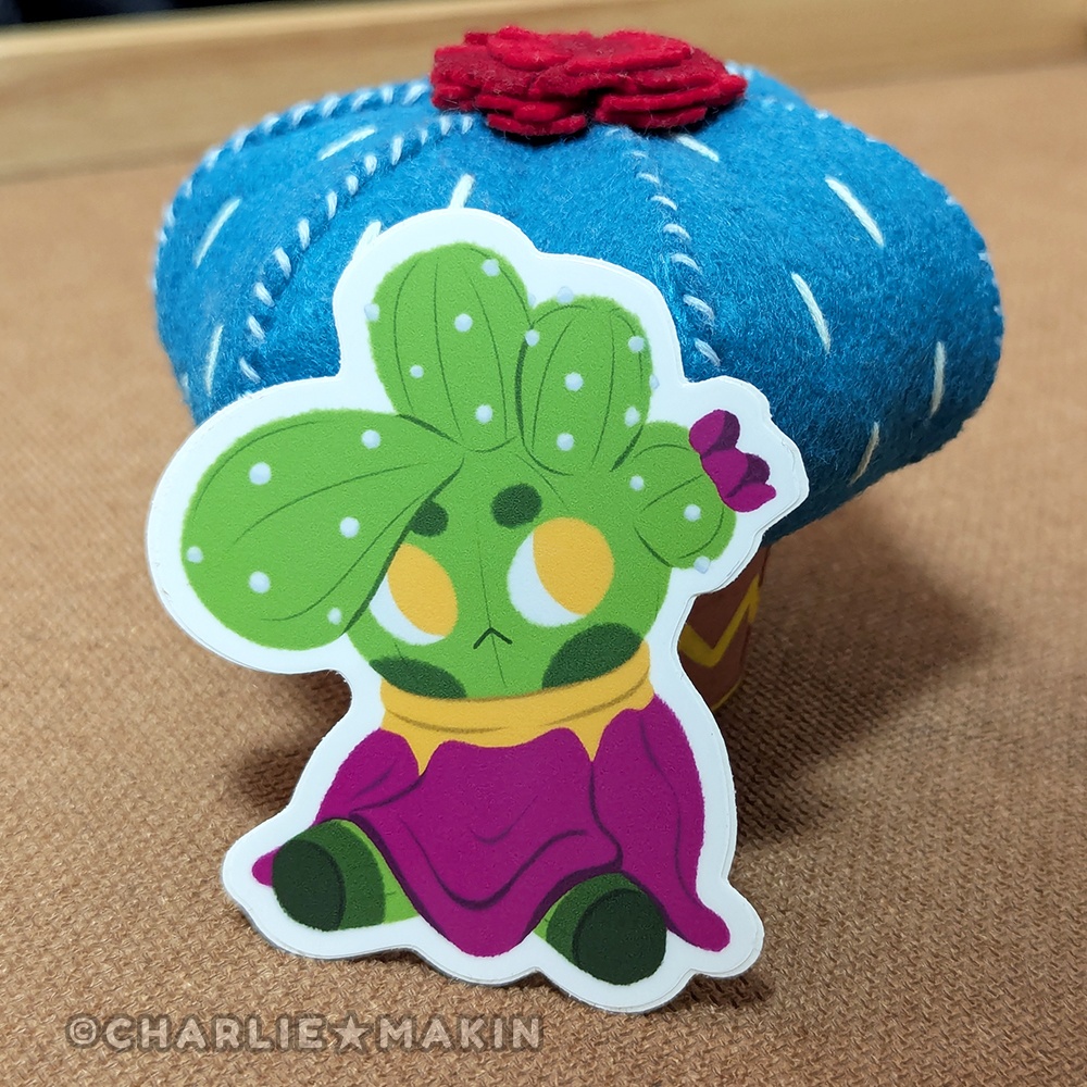 ✨新作✨【カクタス・キッド】座りポーズのステッカー(大)