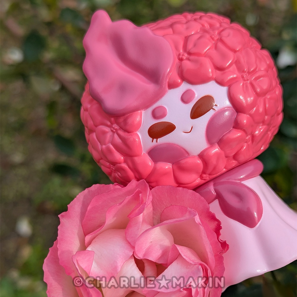 【てるてるハナバナ 】ソフビ★ラブラブピンク🩷