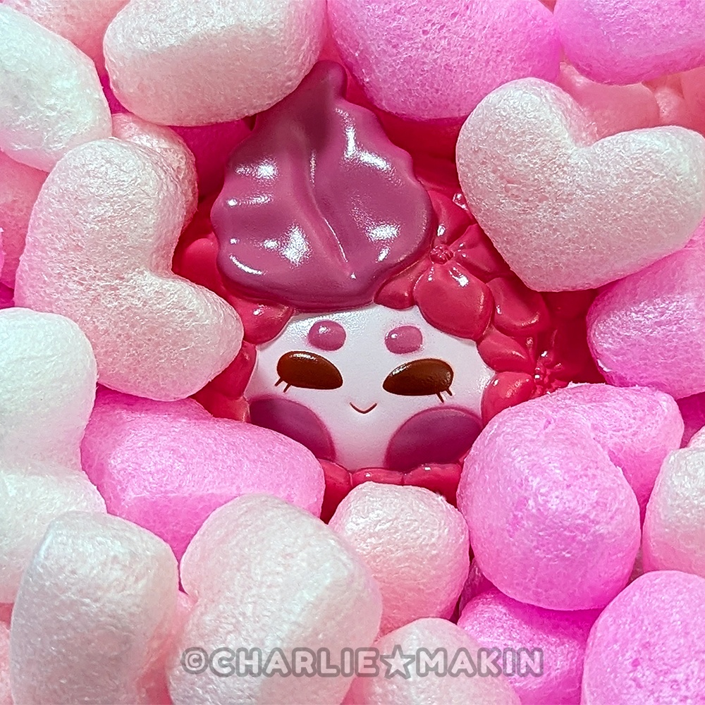 【てるてるハナバナ 】ソフビ★ラブラブピンク🩷