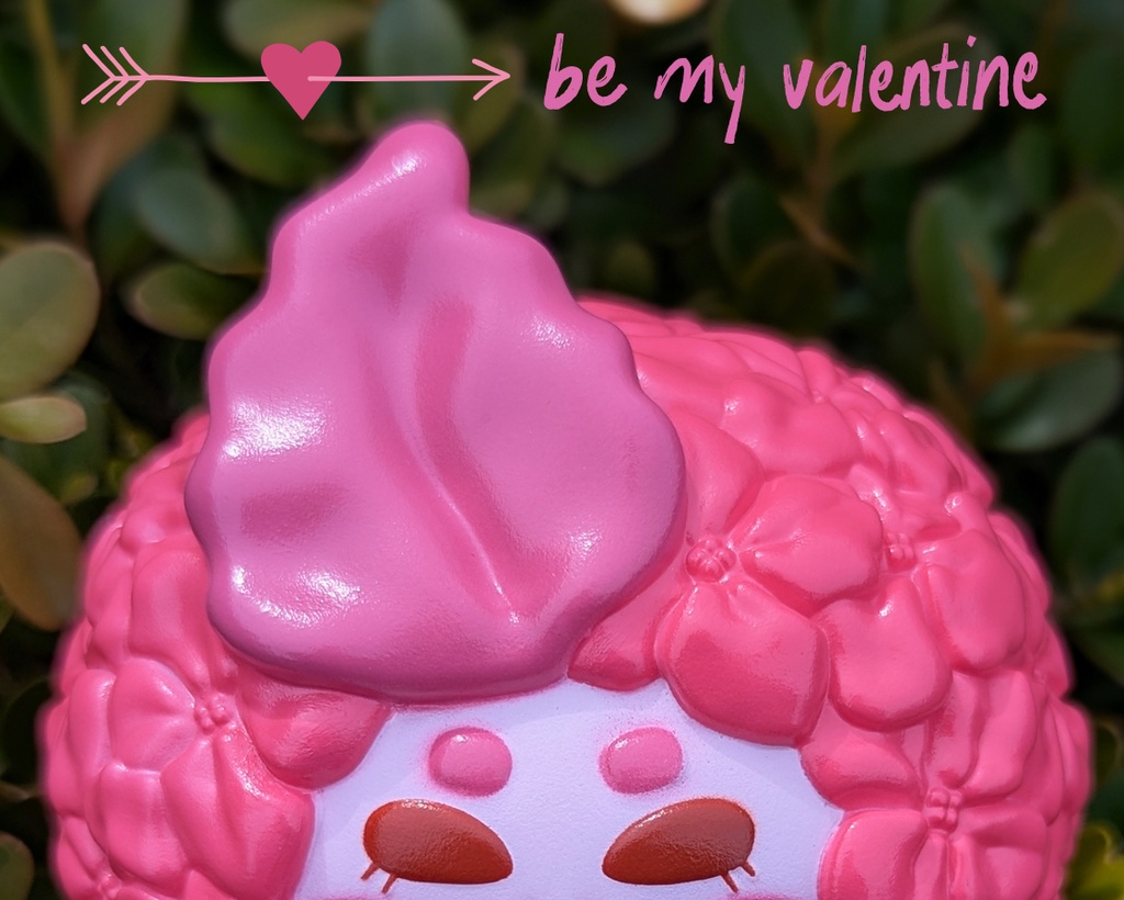 【てるてるハナバナ 】ソフビ★ラブラブピンク🩷