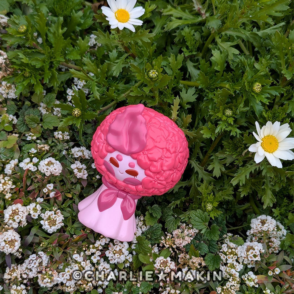 【てるてるハナバナ 】ソフビ★ラブラブピンク🩷