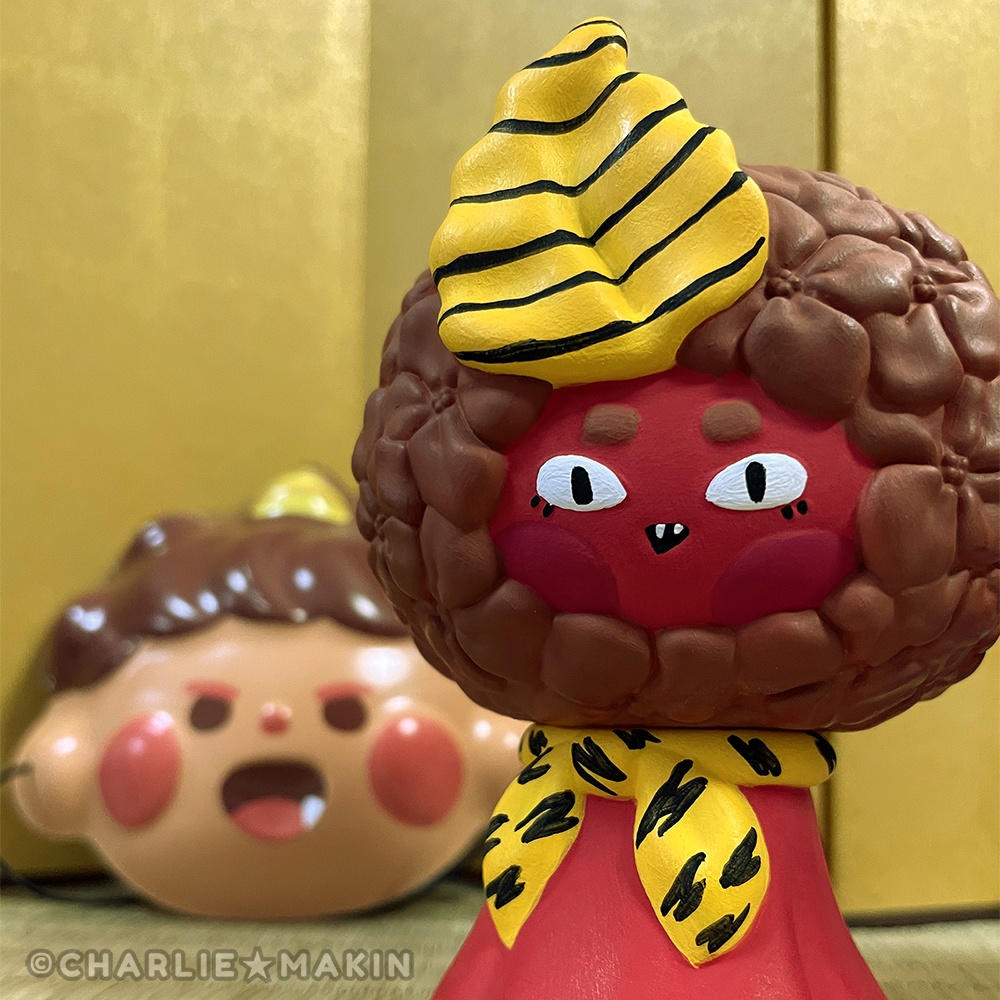 【てるてるハナバナ 】ソフビ★鬼 ペアセット(赤+青)❤️👹💙