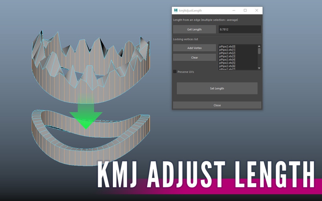 無料】kmjAdjustLength【Maya】 - 真面目な3DCGTIPS BOOTH店 - BOOTH