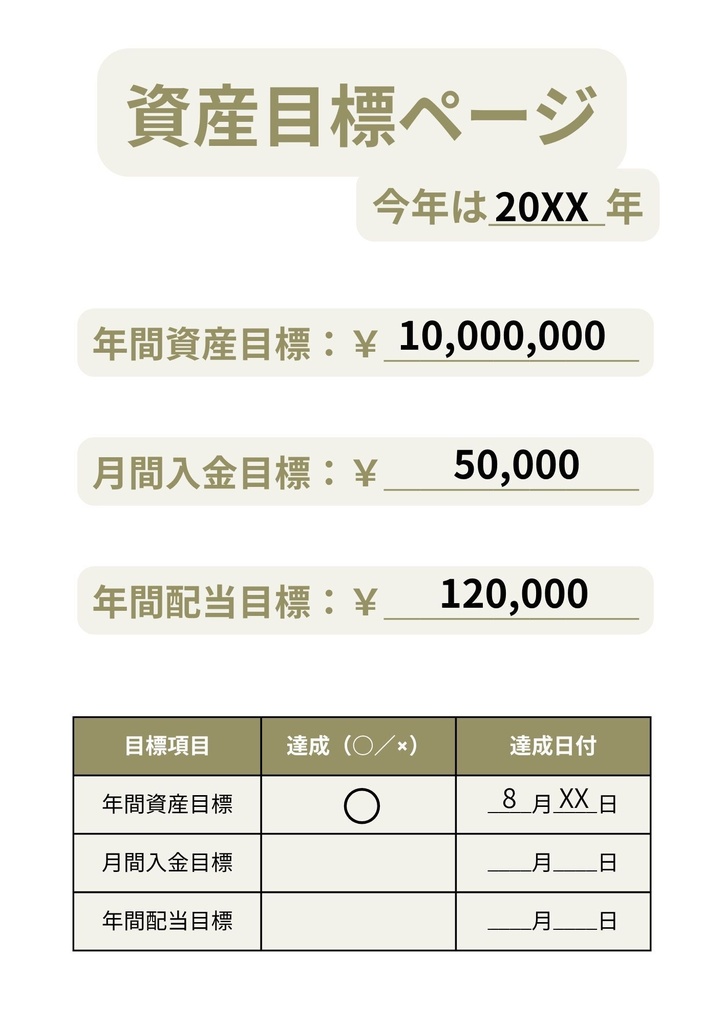NISA投資初心者向け・資産管理テンプレート