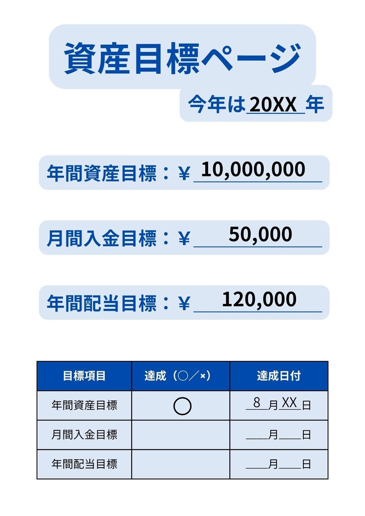 NISA投資初心者向け・資産管理テンプレート