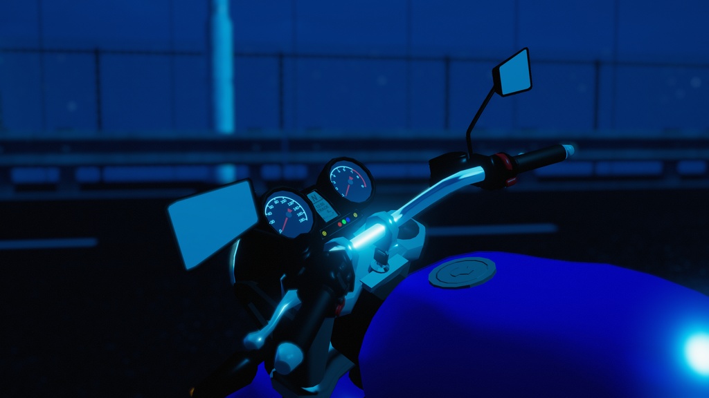 中型バイク(ツアラーパーツ付き)Motorcycle【3Dモデル/VRChat想定】