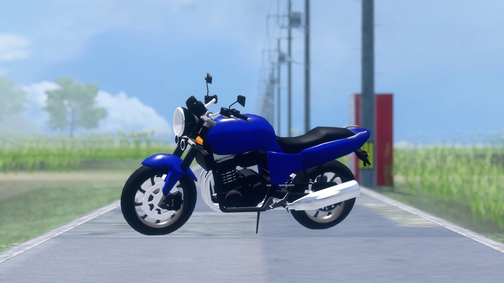 中型バイク(ツアラーパーツ付き)Motorcycle【3Dモデル/VRChat想定】