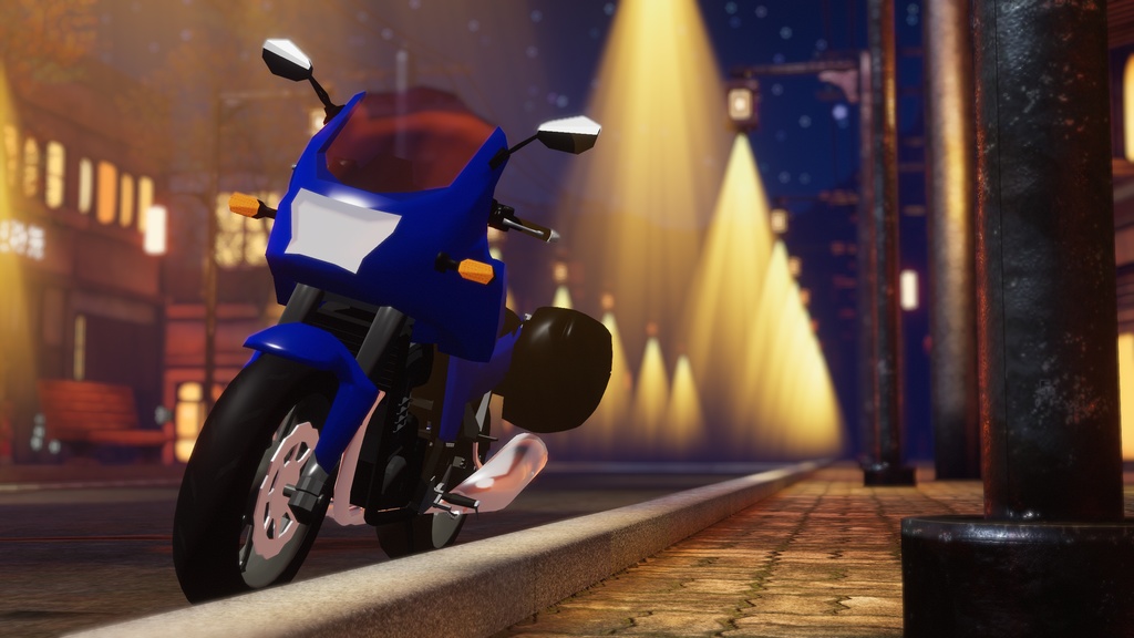 中型バイク(ツアラーパーツ付き)Motorcycle【3Dモデル/VRChat想定】