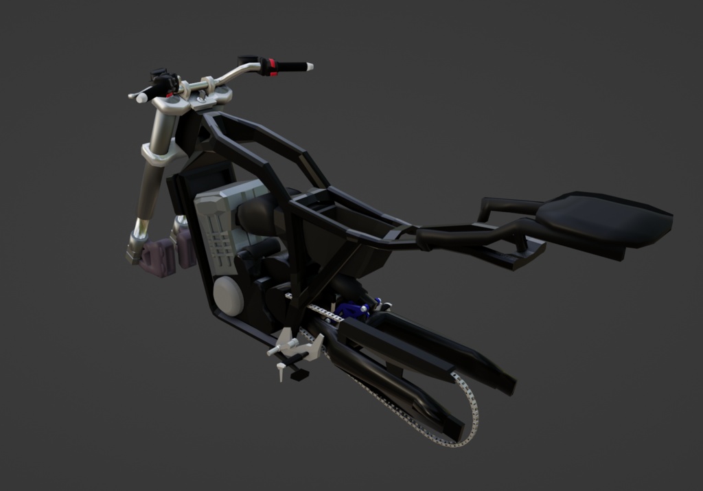 中型バイク(ツアラーパーツ付き)Motorcycle【3Dモデル/VRChat想定】