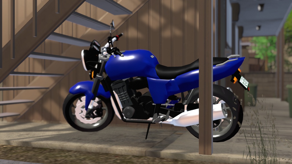 中型バイク(ツアラーパーツ付き)Motorcycle【3Dモデル/VRChat想定】