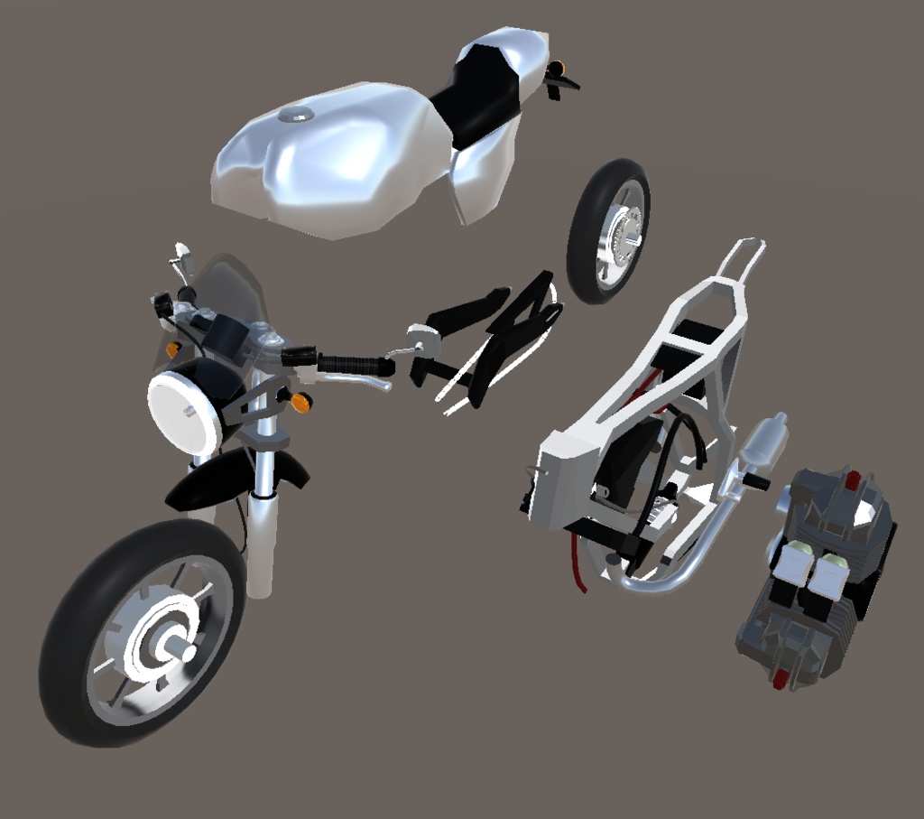 カフェレーサーバイク Motor cycle【3Dモデル/VRChat想定】
