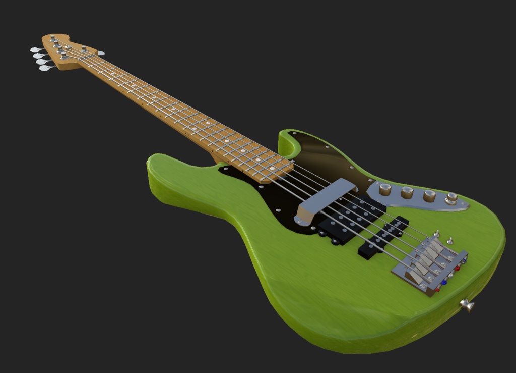 5弦ベース Electric Bass 【3Dモデル/VRChat想定】