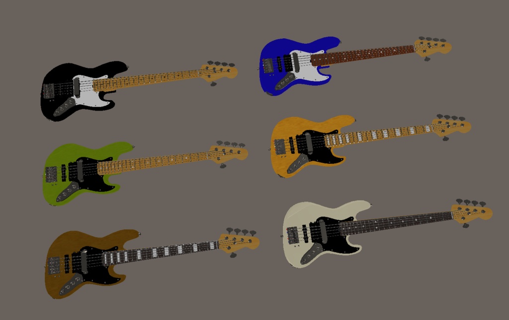 5弦ベース Electric Bass 【3Dモデル/VRChat想定】