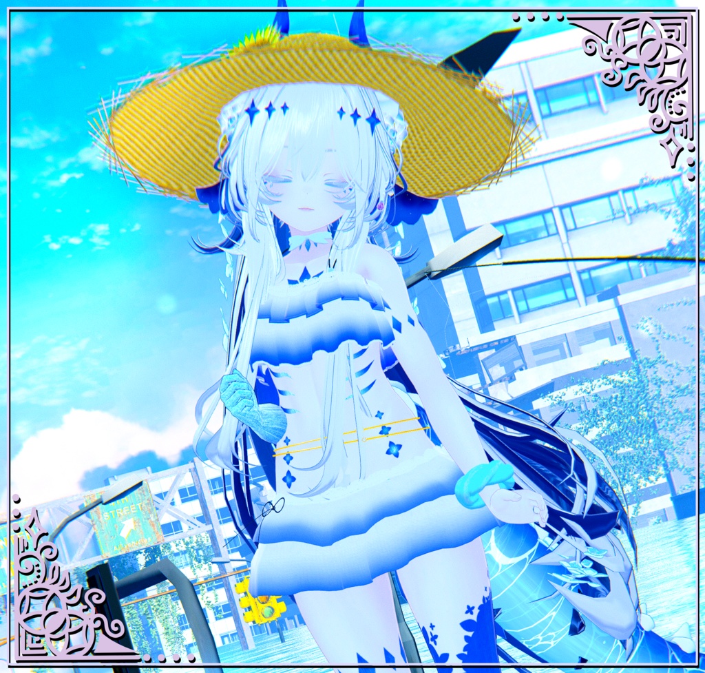 【27アバター対応】夏色フリル水着