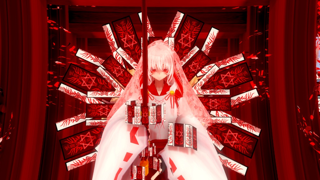 巫女【神巫 紅願】(素体vroidデータ付き)