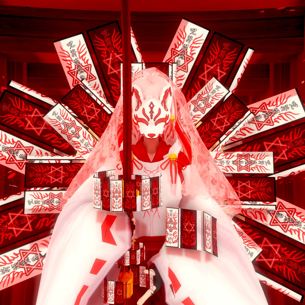 巫女【神巫 紅願】(素体vroidデータ付き)