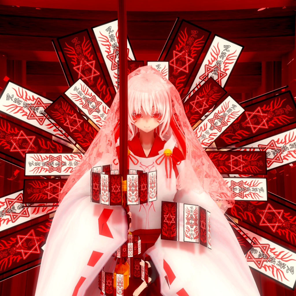 巫女【神巫 紅願】(素体vroidデータ付き)