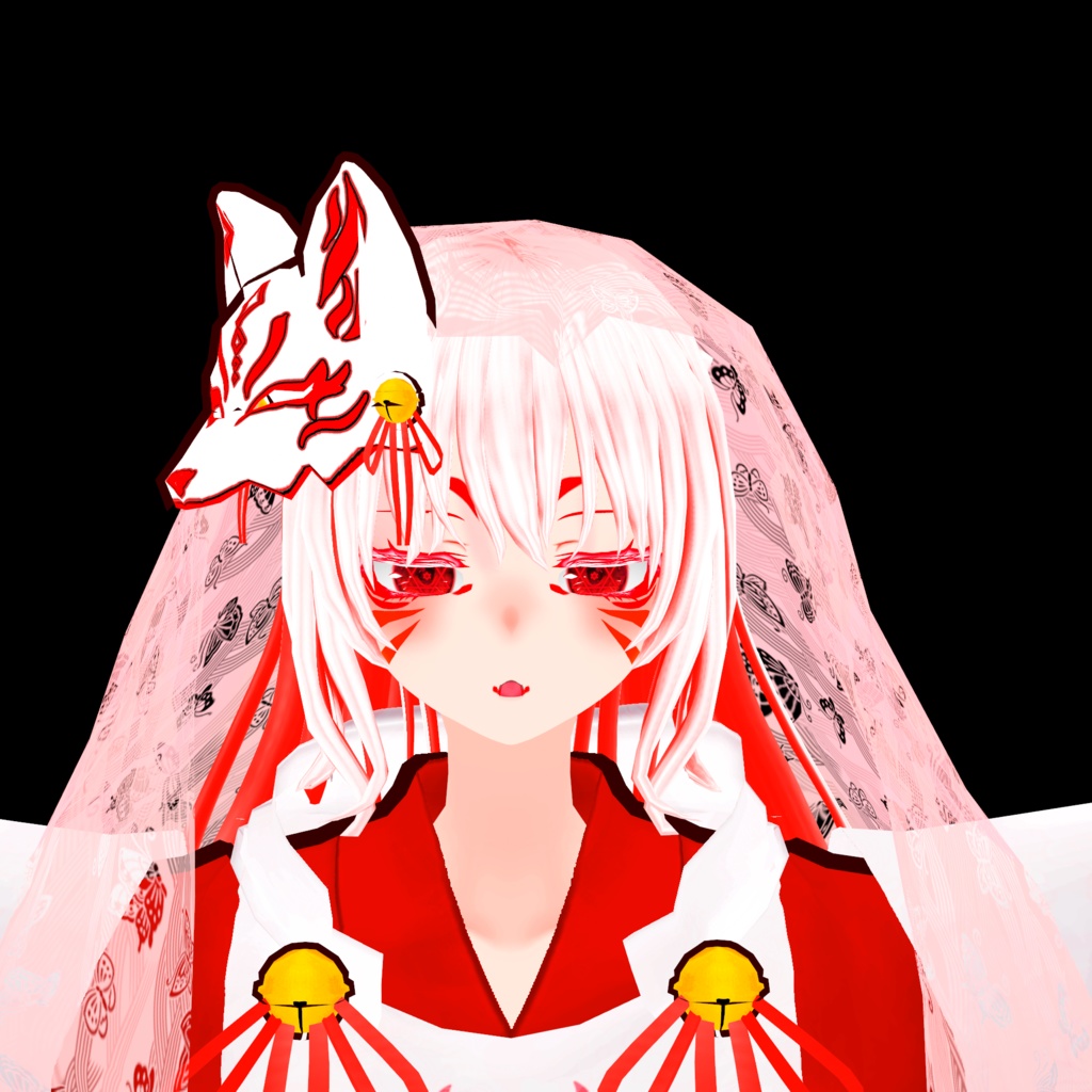 巫女【神巫 紅願】(素体vroidデータ付き)
