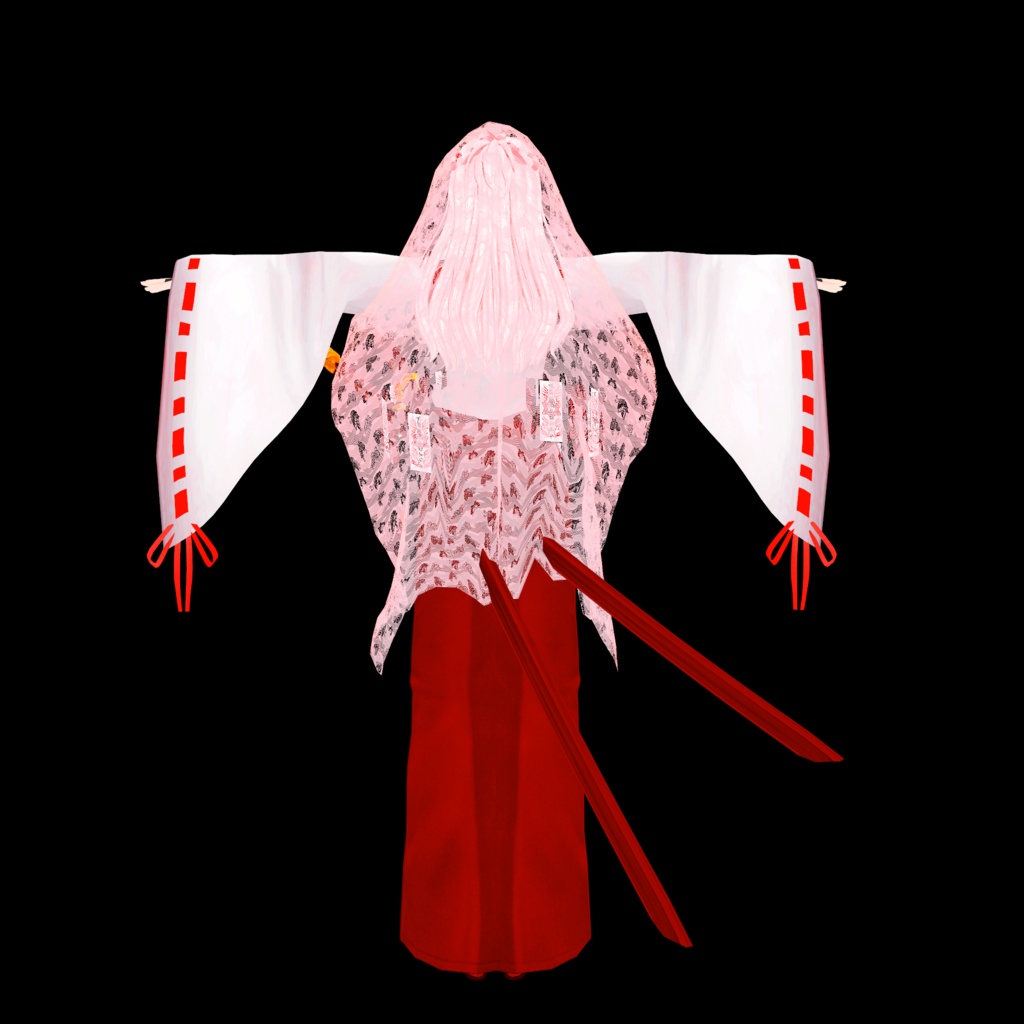 巫女【神巫 紅願】(素体vroidデータ付き)