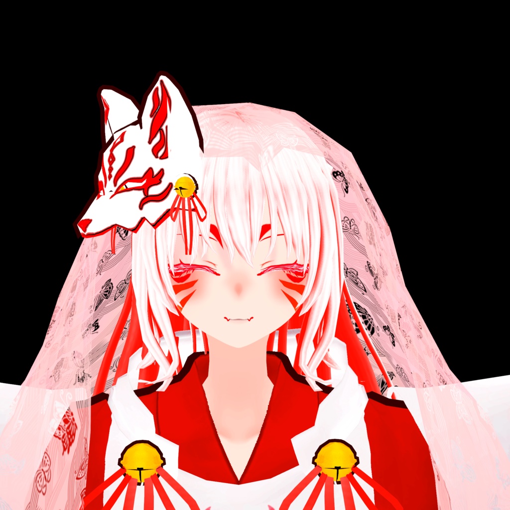 巫女【神巫 紅願】(素体vroidデータ付き)