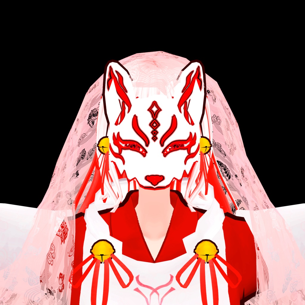 巫女【神巫 紅願】(素体vroidデータ付き)