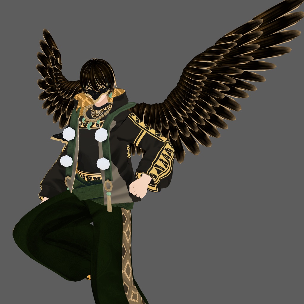 夜叉羽 恭月(やしゃばね きょうげつ)【素体vroidデータ付き】